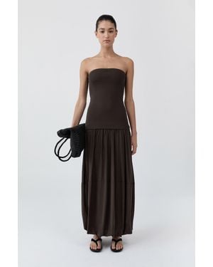 St. Agni Strapless Balloon Hem Dress - Black