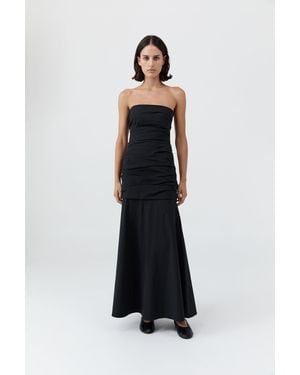 St. Agni Gathered Strapless Longline Dress - White