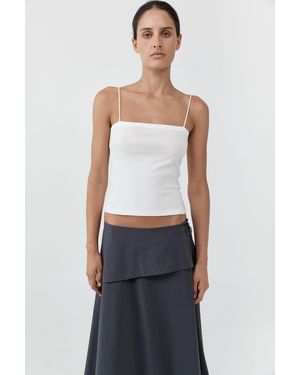 St. Agni Organic Cotton Square Neck Cami - Blue