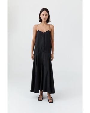 St. Agni Silk Twill Relaxed Slip Dress - White