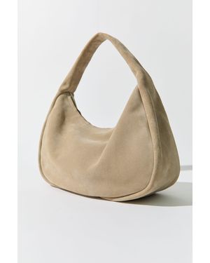 St. Agni Suede Large Bon Bon Bag - Natural