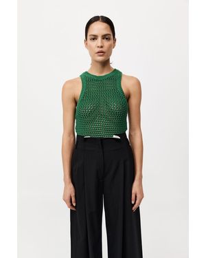 St. Agni Cotton Crochet Tank - Green