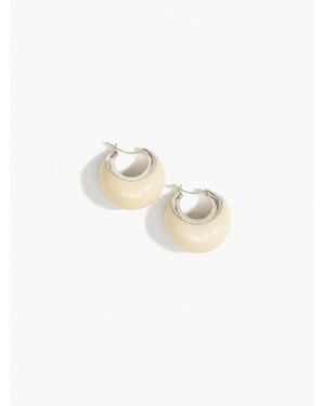 Dinosaur Designs Large Crescent Earrings By - White
