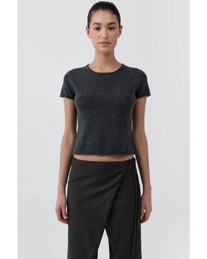 St. Agni Fine Merino Wool Baby Tee - Blue