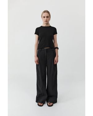St. Agni Utility Pleat Trousers - Black