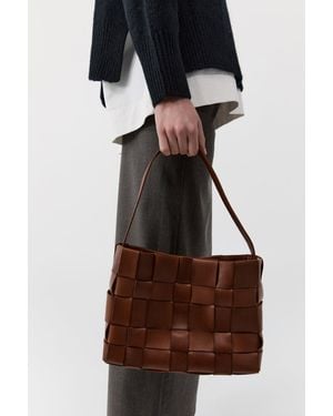 St. Agni Woven Mini Tote - Brown
