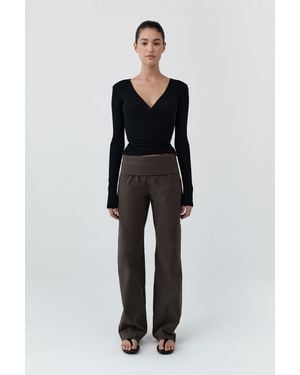 St. Agni Baby Wool Wrap Top - Black