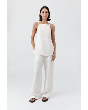 St. Agni Belted Side Detail Top - White