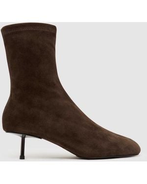 St. Agni Suede Ballet Boot - Brown