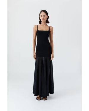 St. Agni Sheer Silk Circle Hem Dress - Black