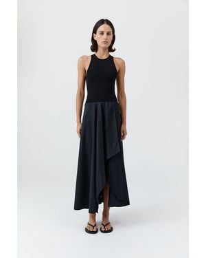 St. Agni Knit Bodice Asymm Dress - Black