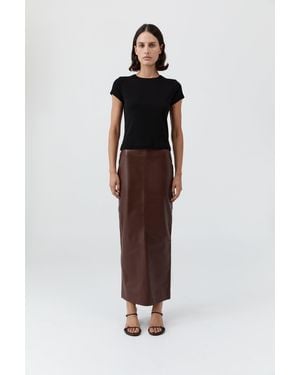 St. Agni Leather Column Skirt - Multicolour