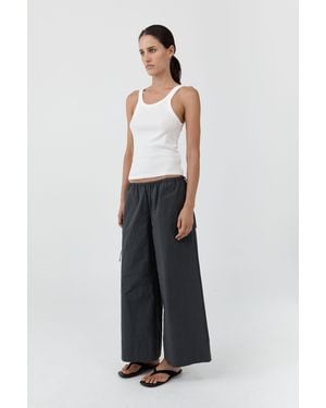St. Agni Technical Cotton Cropped Drawstring Pants - White