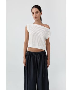 St. Agni Relaxed Bateau Top - White
