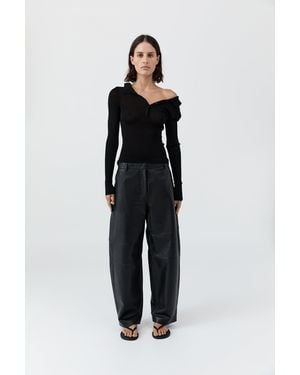 St. Agni Leather Balloon Pants - Black