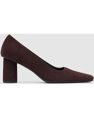 St. Agni Suede Cylinder Pump - White