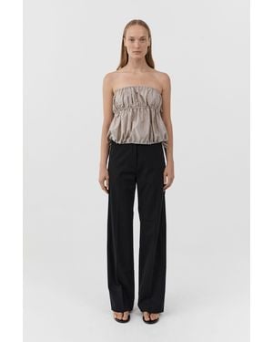St. Agni Paper Taffeta Strapless Drawstring Top - Multicolor
