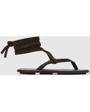 St. Agni Suede Tie Up Sandal - Multicolour
