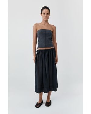 St. Agni Transparent Midi Skirt - Blue