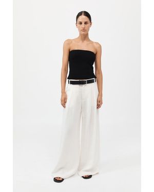 St. Agni Tailored Linen Pants - White