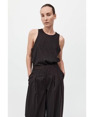 St. Agni Wool Pinstripe Tank - Black