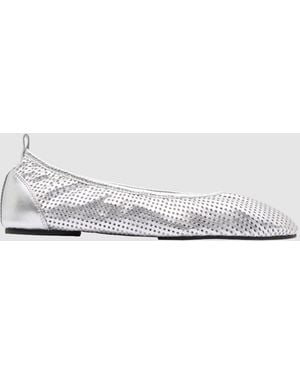 St. Agni Minimal Perforated Ballet Flat - Metallic