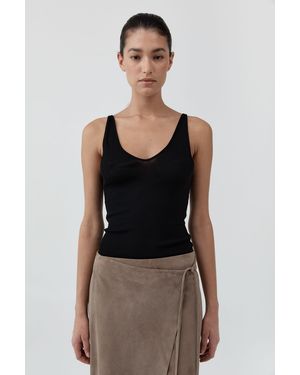 St. Agni Baby Wool Scoop Cami - Black