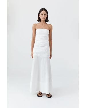 St. Agni Gathered Strapless Longline Dress - White