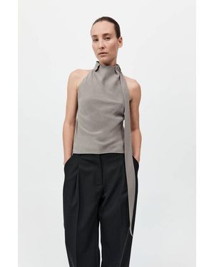 St. Agni Bias Scarf Top - Blue