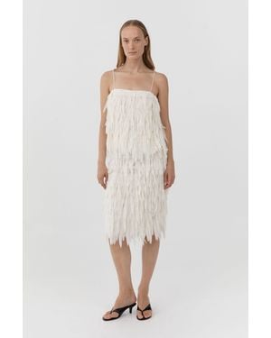 St. Agni Fringe Midi Skirt - Black