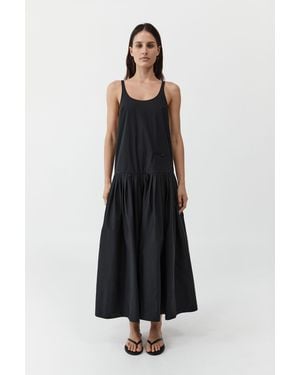 St. Agni Relaxed Pleat Dress - White