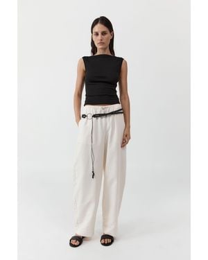 St. Agni Fine Drawstring Relaxed Pants - White