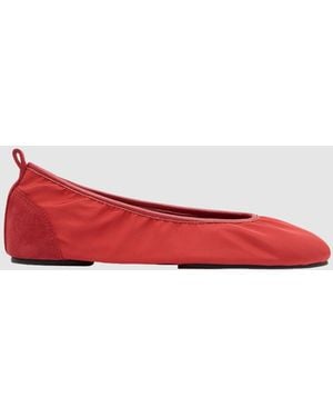 St. Agni Satin Ballet Flat - Red