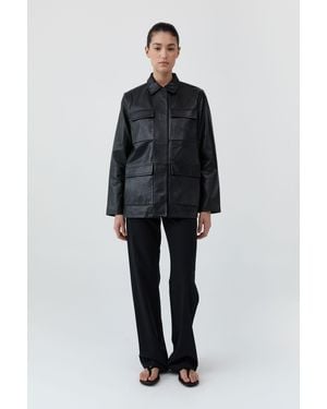St. Agni Four Pocket Leather Jacket - Blue