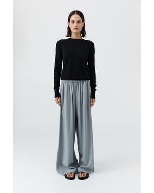 St. Agni Merino Wool Slit Sleeve Jumper - Blue
