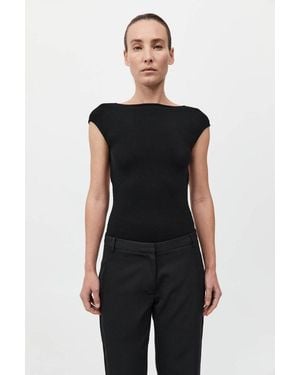 St. Agni Sculpted Ballet Knit Top - Black