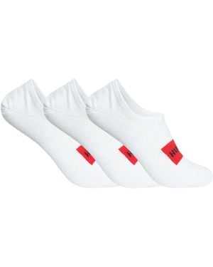 HUGO 3 Pack Label Low Cut Socks - White