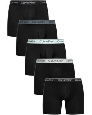 Calvin Klein 5 Pack Microfiber Stretch Boxer Briefs - Black