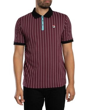 Fila Bb1 Classic Vintage Striped Polo Shirt - Red