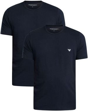 Emporio Armani 2 Pack Lounge Crew Neck Regular T-shirt - Blue