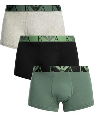 Emporio Armani 3 Pack Trunks - Green
