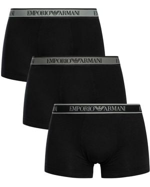 Emporio Armani 3 Pack Trunks - Black
