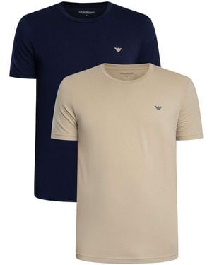 Emporio Armani 2 Pack Lounge Crew T-shirt - Blue