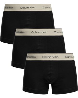 Calvin Klein 3 Pack Heritage Cotton Stetch Trunks - Black