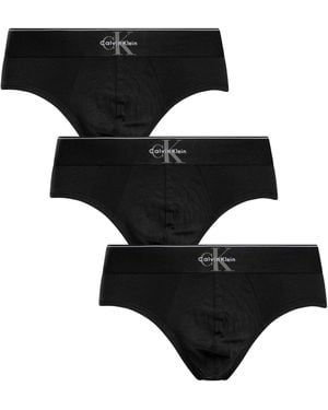 Calvin Klein 3 Pack Graphic Monogram Hip Briefs - Black