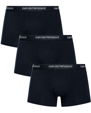 Emporio Armani 3 Pack Trunks - Blue