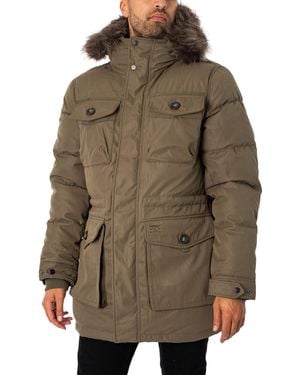 Superdry Chinook Faux Fur Parka Jacket - Brown