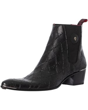 Jeffery West Skull Leather Chelsea Boots - Black