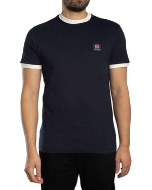 Trojan Flag Badge Ringer T-Shirt - Black