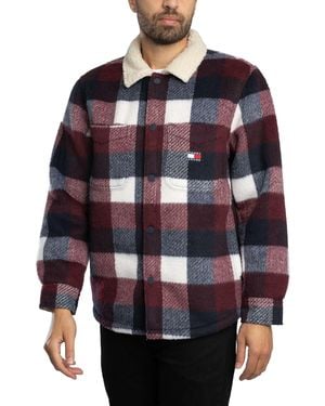 Tommy Hilfiger Check Teddy Overshirt - Blue